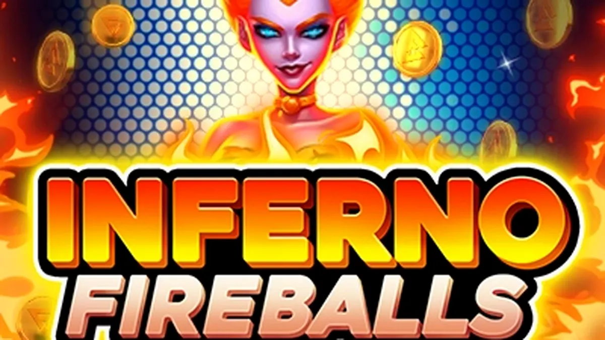 Interface do jogo de slot Inferno Fireballs com elementos visuais de fogo