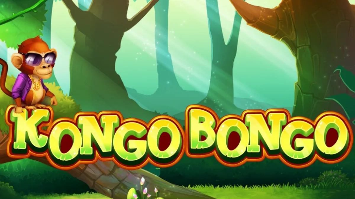 Interface do slot Kongo Bongo em uma selva tropical